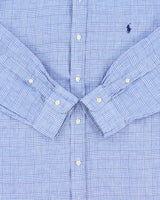 Vintage Ralph Lauren Houndstooth Gingham Linen Classic Fit Long Sleeve Shirt - XL