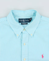 Vintage Y2K 00s Ralph Lauren Striped Custom Fit Long Sleeve Shirt - XL