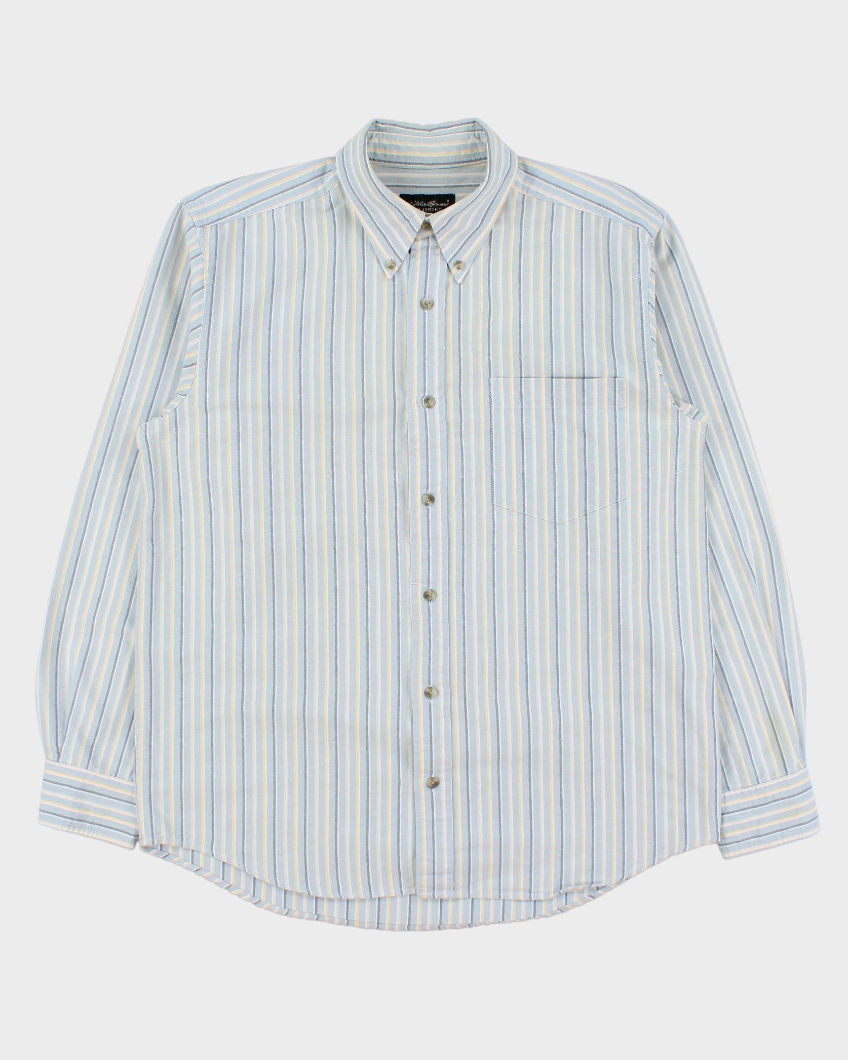 Vintage Y2K 00s Eddie Bauer Striped Relaxed Fit Long Sleeve Shirt - L