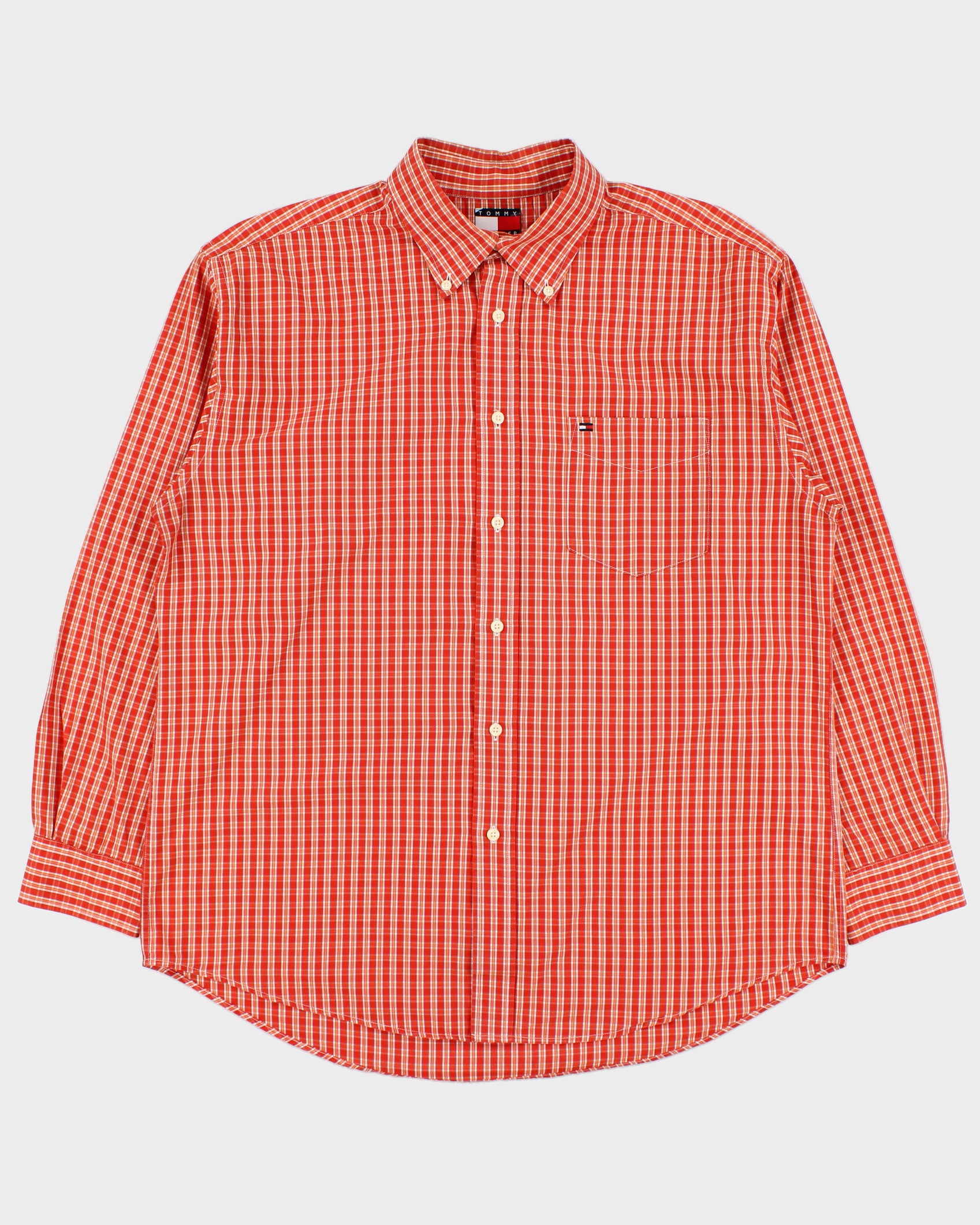 Vintage Y2K 00s Tommy Hilfiger Tartan Plaid Long Sleeve Shirt - L