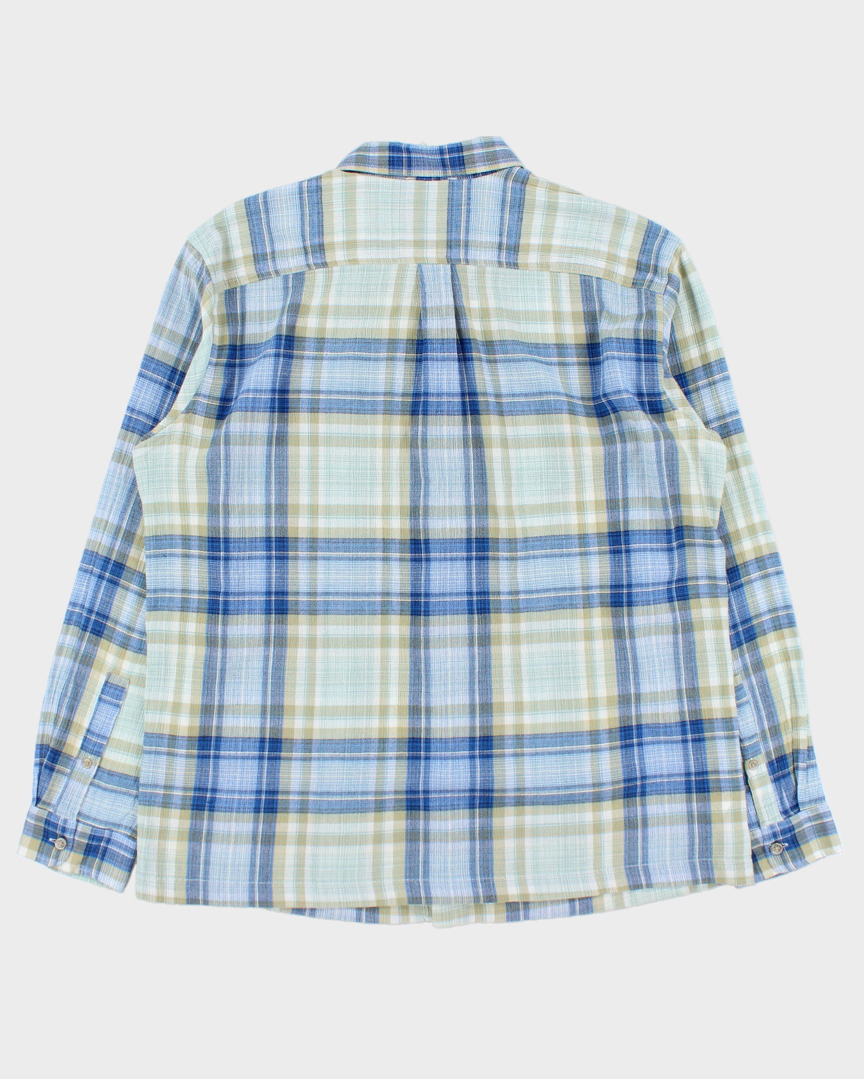 Vintage Eddie Bauer Plaid Seersucker Classic Fit Long Sleeve Shirt - XL