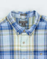 Vintage Eddie Bauer Plaid Seersucker Classic Fit Long Sleeve Shirt - XL