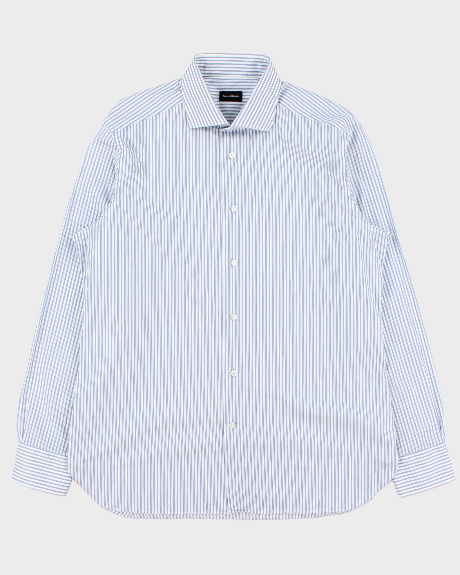 Vintage Y2K 00s Ermenegildo Zegna Striped Long Sleeve Dress Shirt - XL