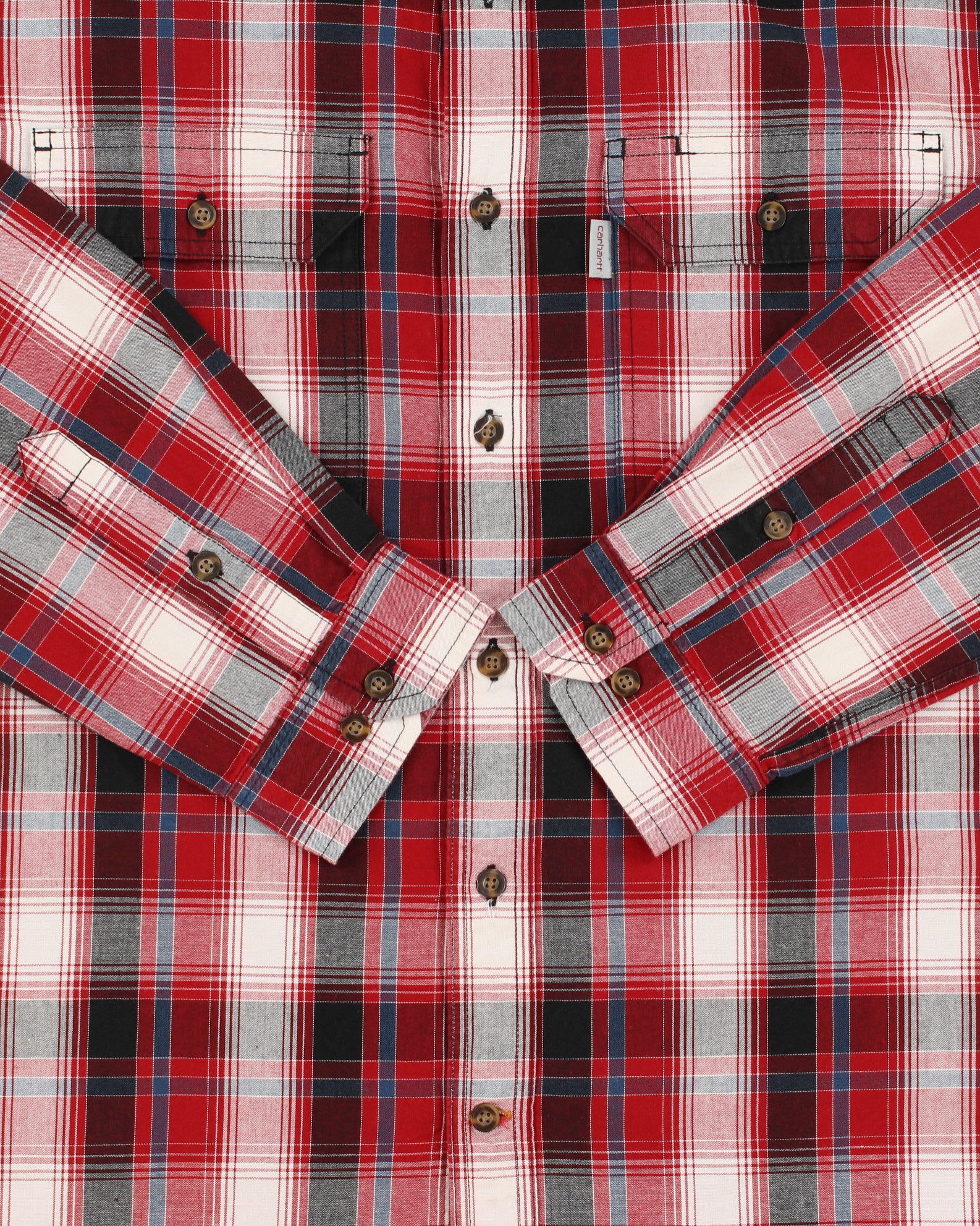 Vintage Carhartt Plaid Relaxed Fit Long Sleeve Workwear Shirt - L