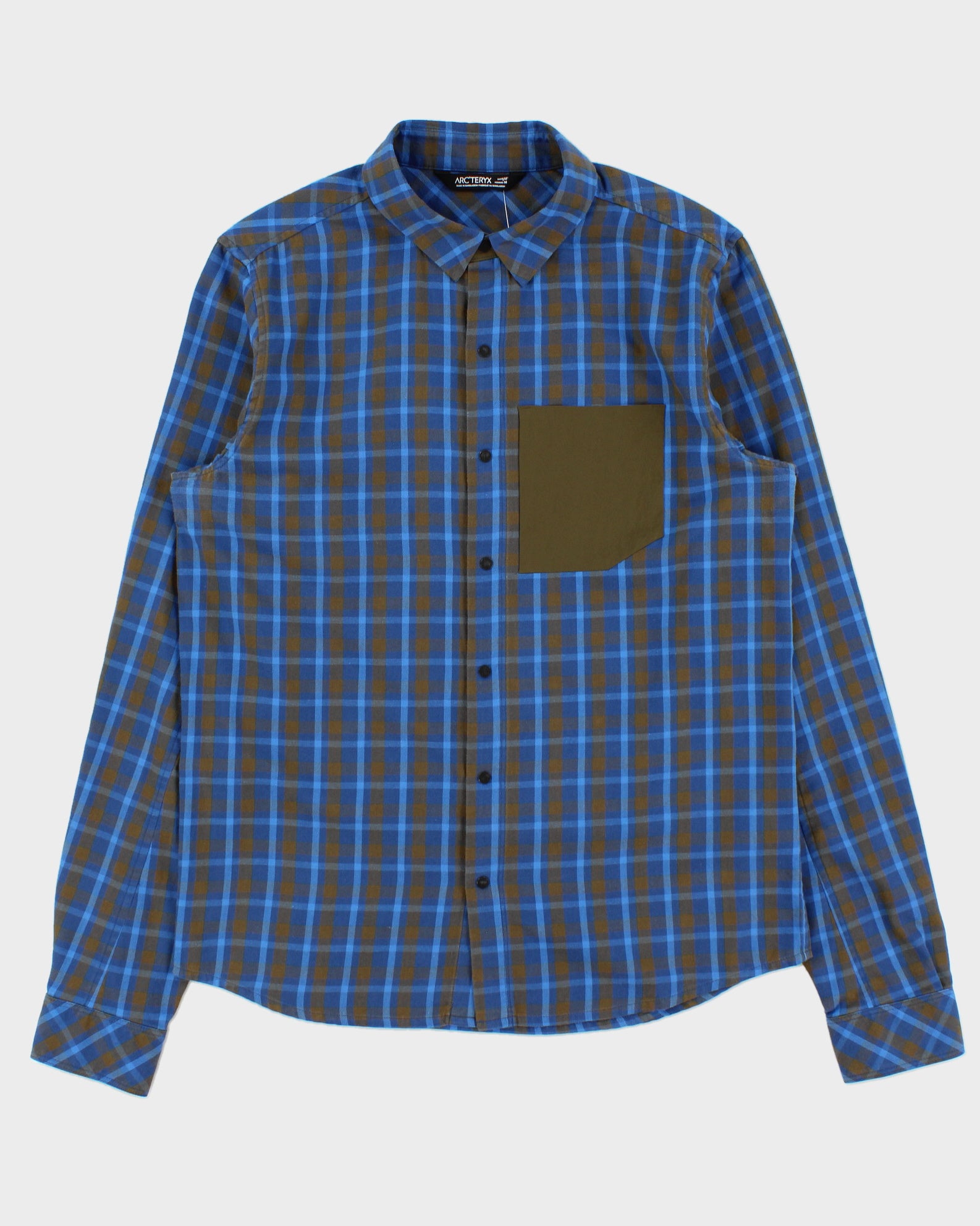 Arc'teryx 'Bernal' Plaid Snap Button Long Sleeve Technical Shirt - M