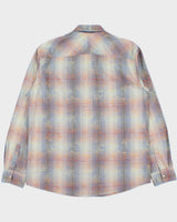 Vintage Y2K 00s Age Of Wisdom Gradient Check Pearl Snap Button Long Sleeve Baroque Shirt - XL