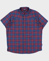 Vintage Patagonia Plaid Snap Button Short Sleeve Hiking Shirt - XL