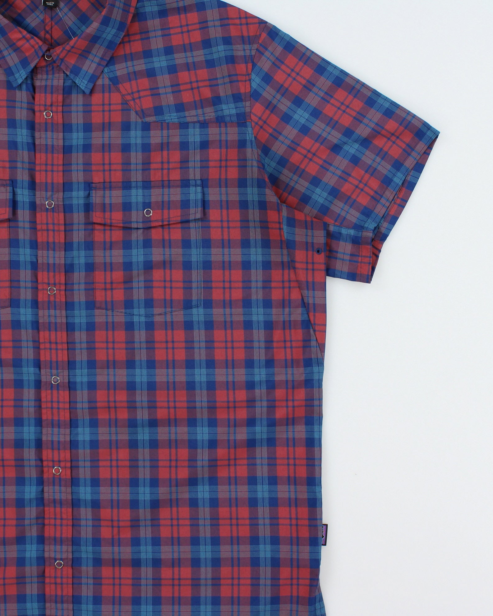 Vintage Patagonia Plaid Snap Button Short Sleeve Hiking Shirt - XL