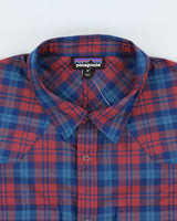 Vintage Patagonia Plaid Snap Button Short Sleeve Hiking Shirt - XL