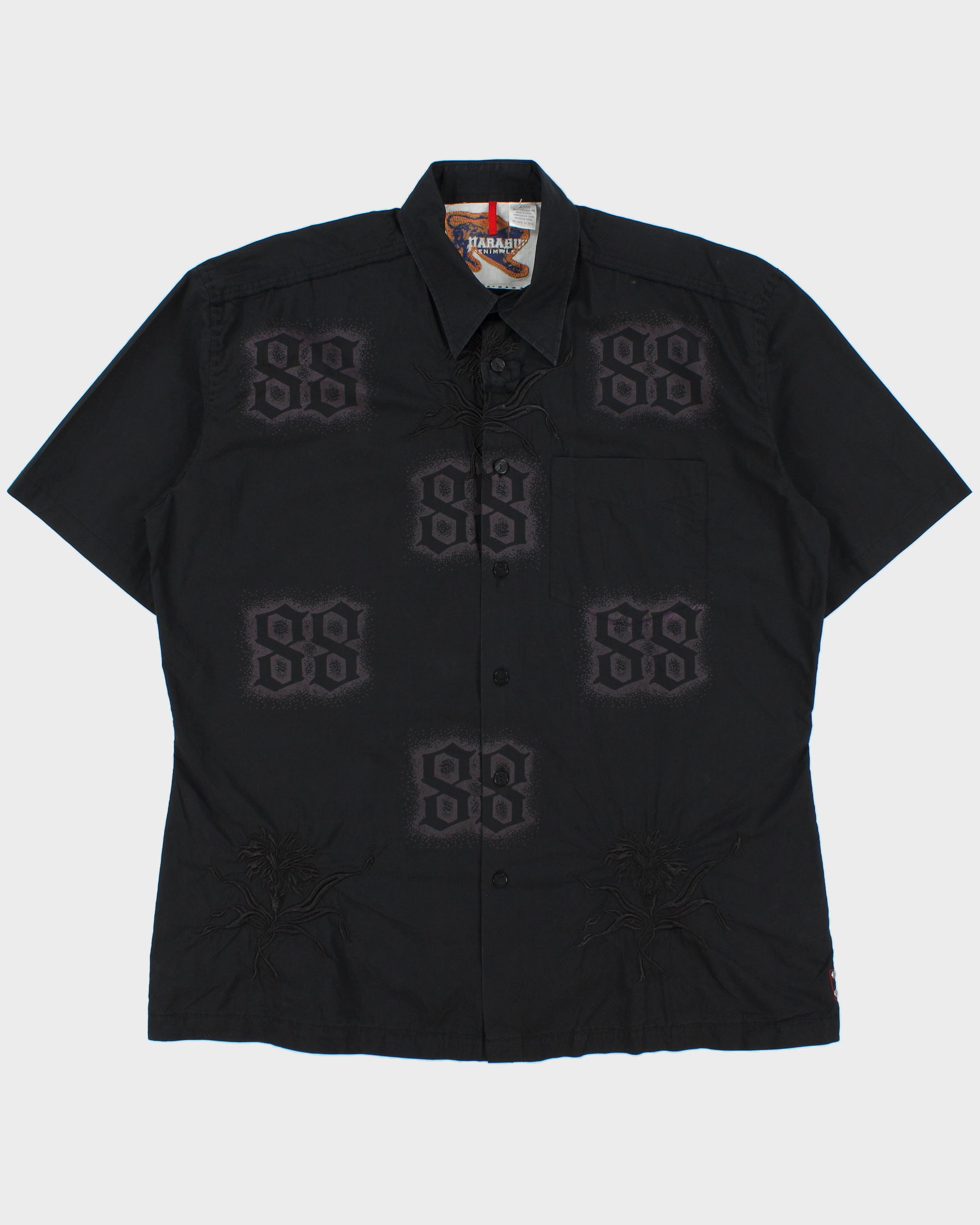 Vintage Y2K 00s Parasuco Denim Legend 88 Embroidered Short Sleeve Shirt - XXL