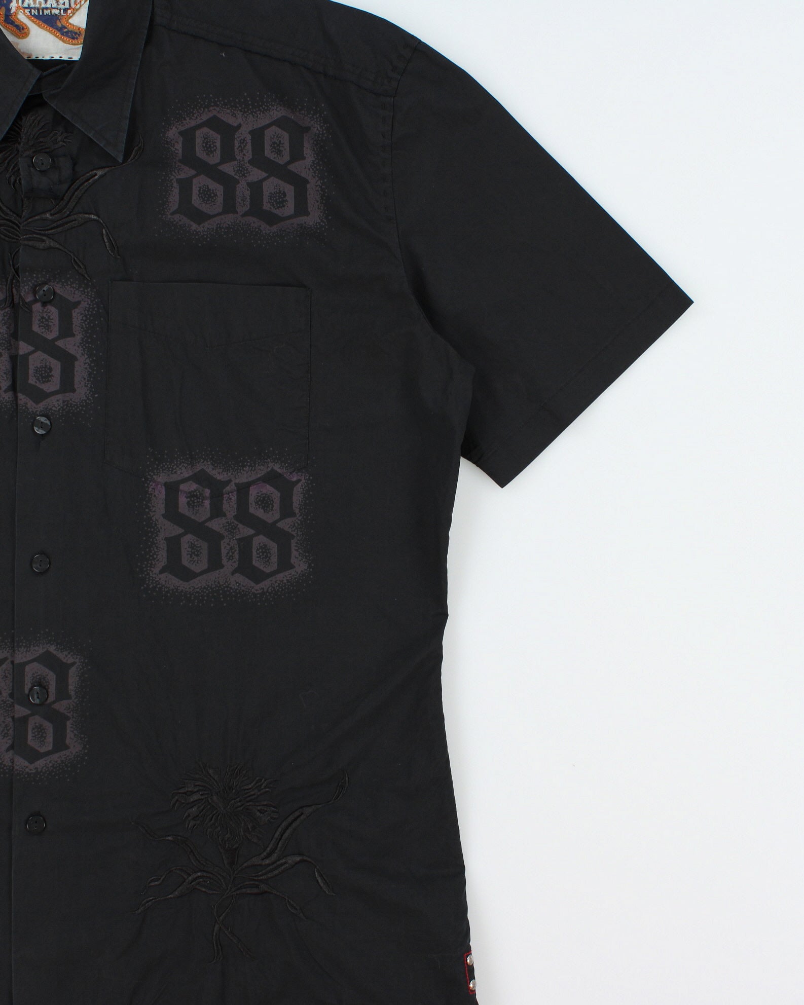 Vintage Y2K 00s Parasuco Denim Legend 88 Embroidered Short Sleeve Shirt - XXL