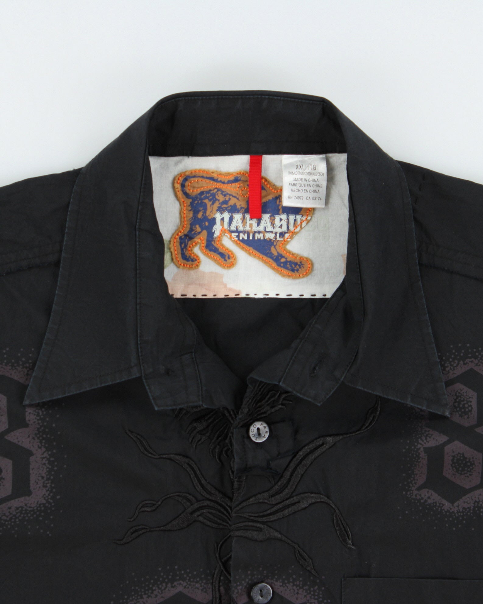 Vintage Y2K 00s Parasuco Denim Legend 88 Embroidered Short Sleeve Shirt - XXL