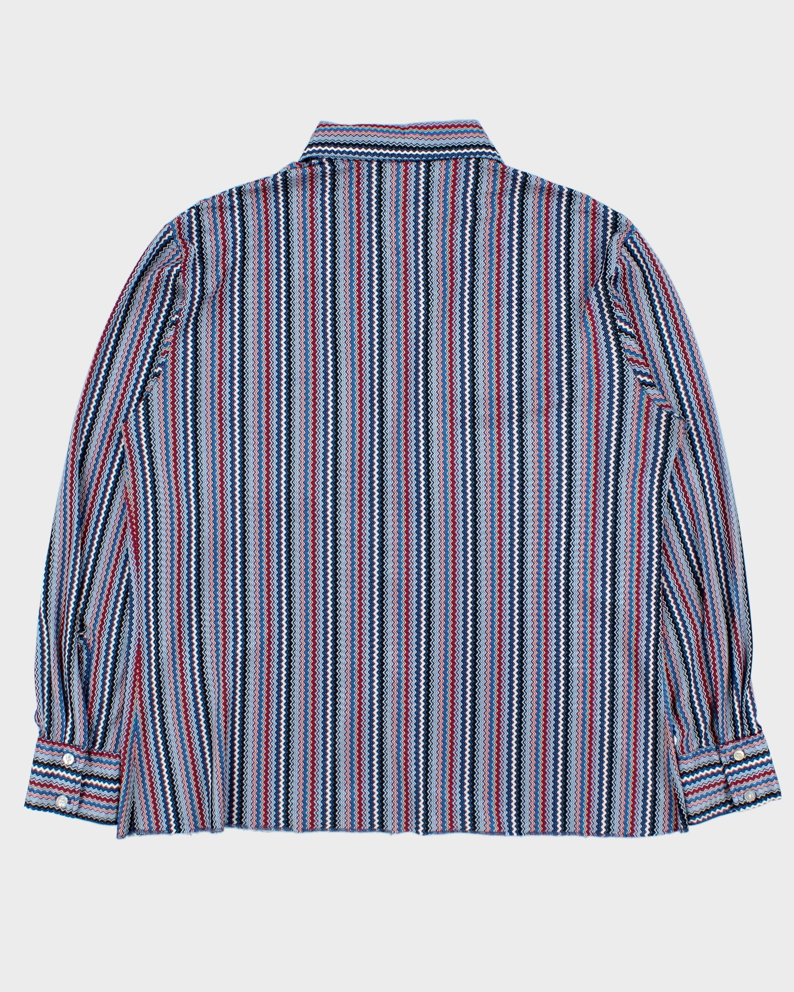 Vintage 1970s Luigi Pattern Striped Made In Canada Long Sleeve Pocket Shirt - XL