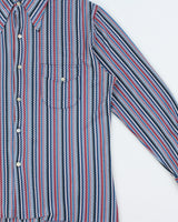 Vintage 1970s Luigi Pattern Striped Made In Canada Long Sleeve Pocket Shirt - XL