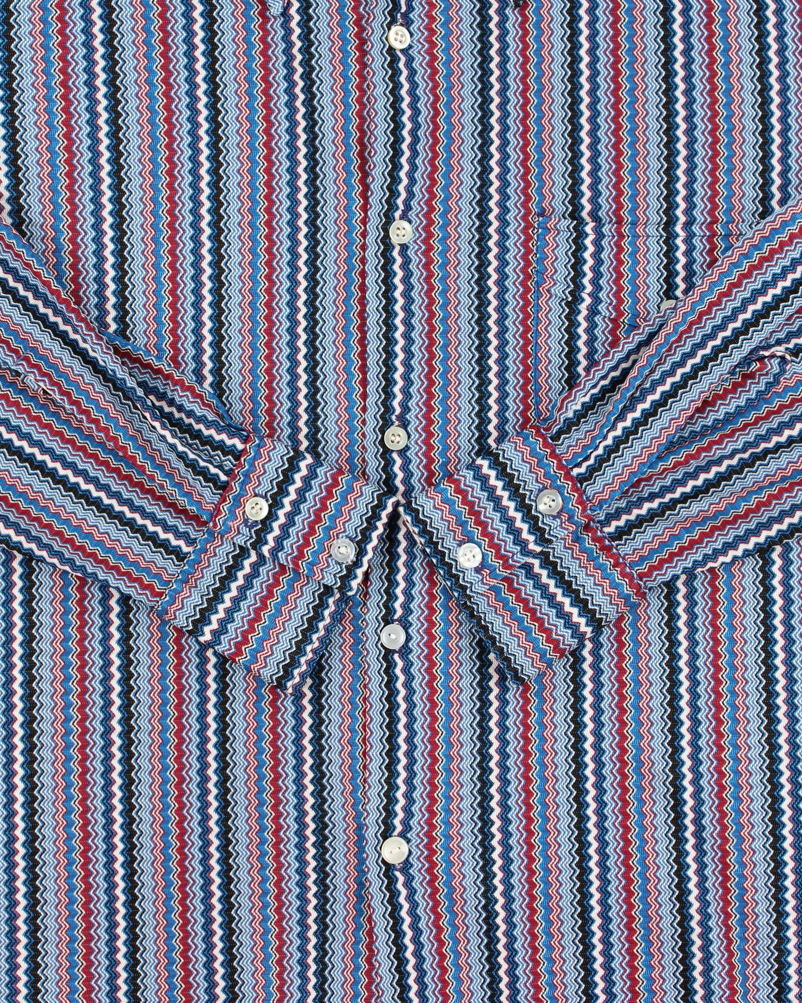 Vintage 1970s Luigi Pattern Striped Made In Canada Long Sleeve Pocket Shirt - XL
