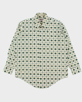 Vintage 1970s Impact Block Patterned Perma Press Long Sleeve Shirt - L