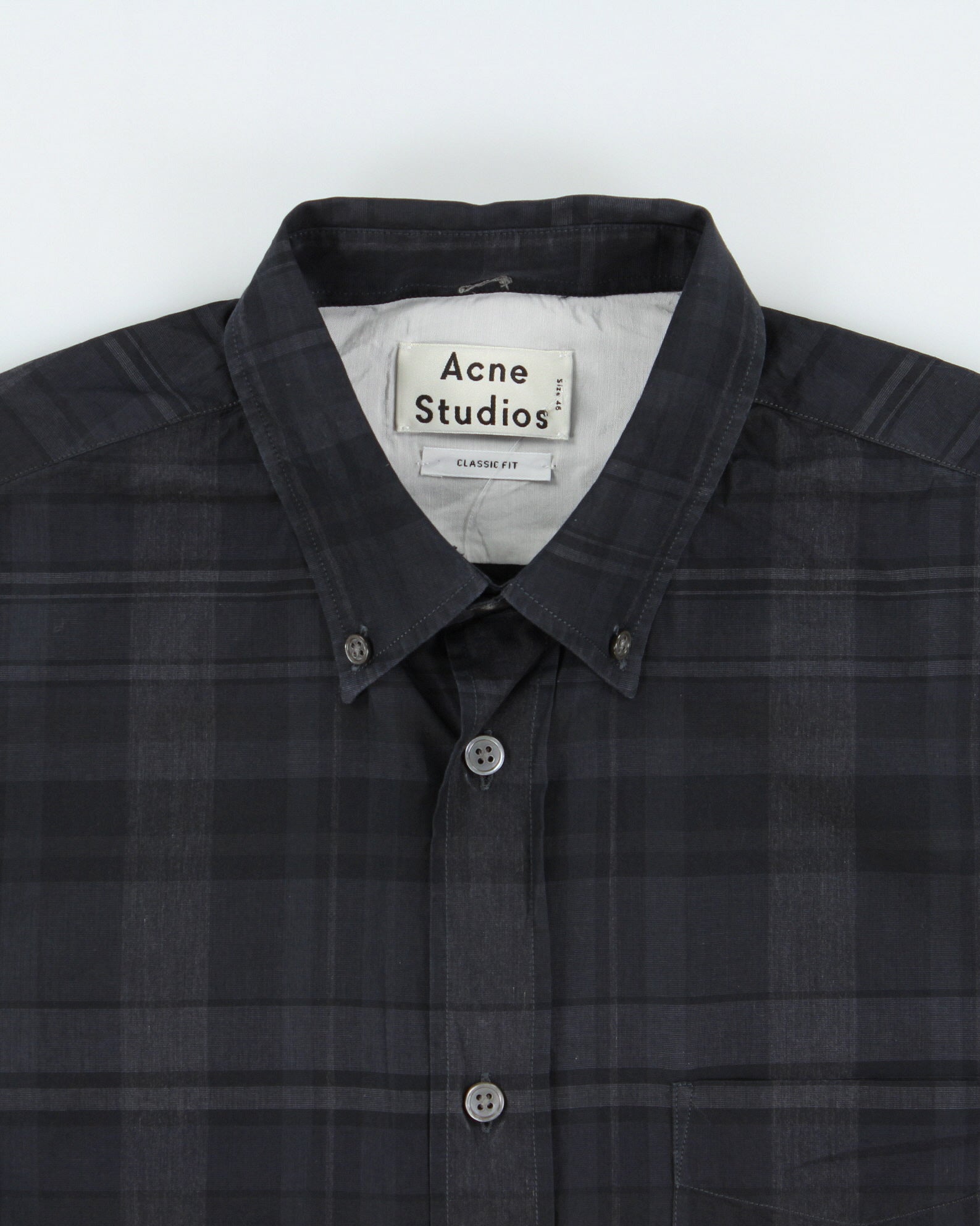 AW14 Acne Studios Isherwood Check Classic Fit Long Sleeve Shirt - S