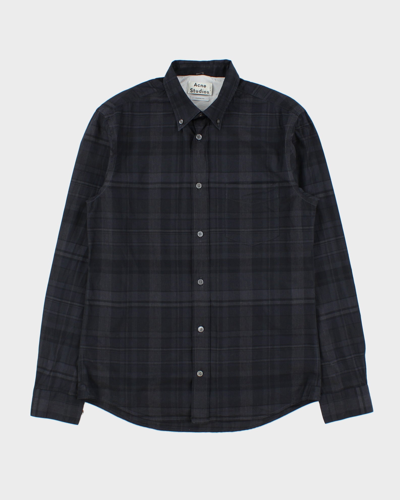AW14 Acne Studios Isherwood Check Classic Fit Long Sleeve Shirt - S
