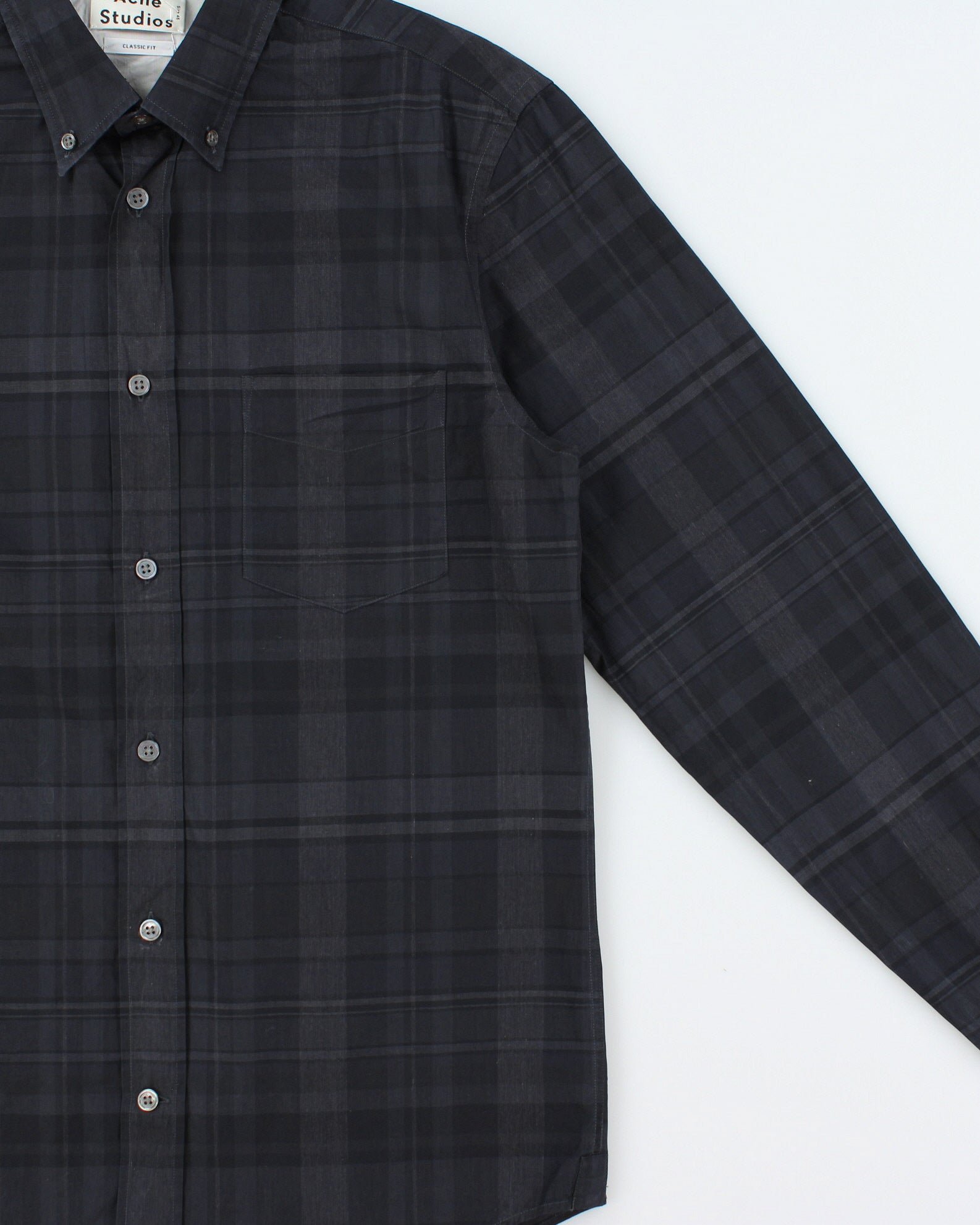 AW14 Acne Studios Isherwood Check Classic Fit Long Sleeve Shirt - S