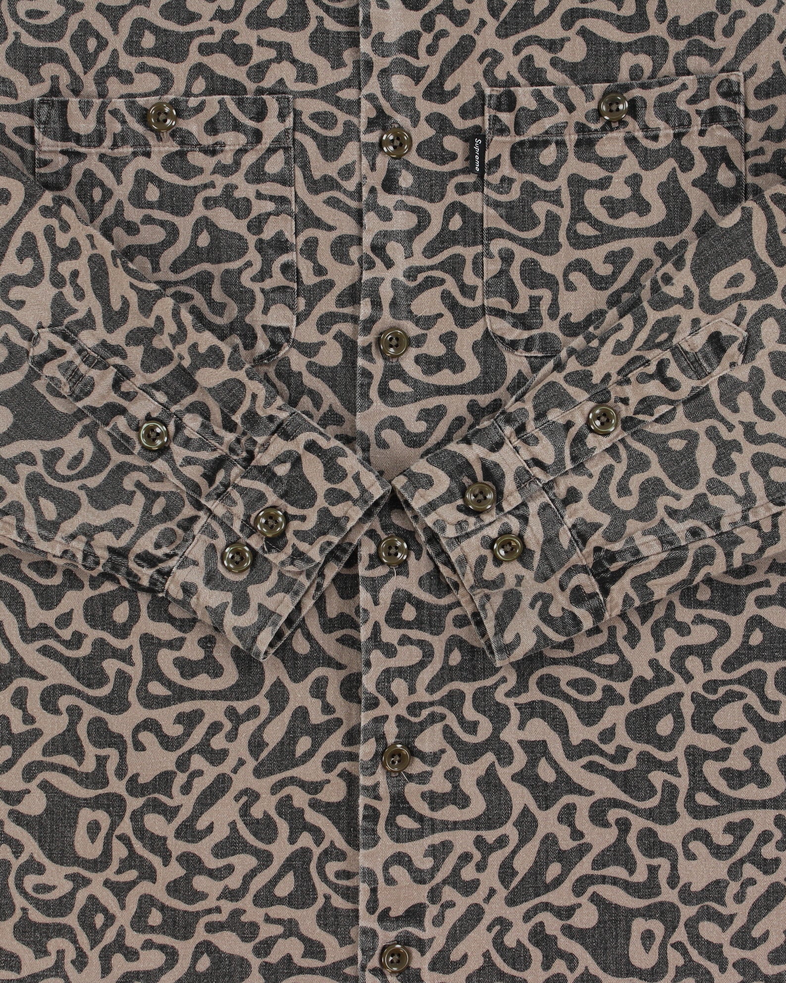 FW13 Supreme Pacific Camo Long Sleeve Army Shirt - M