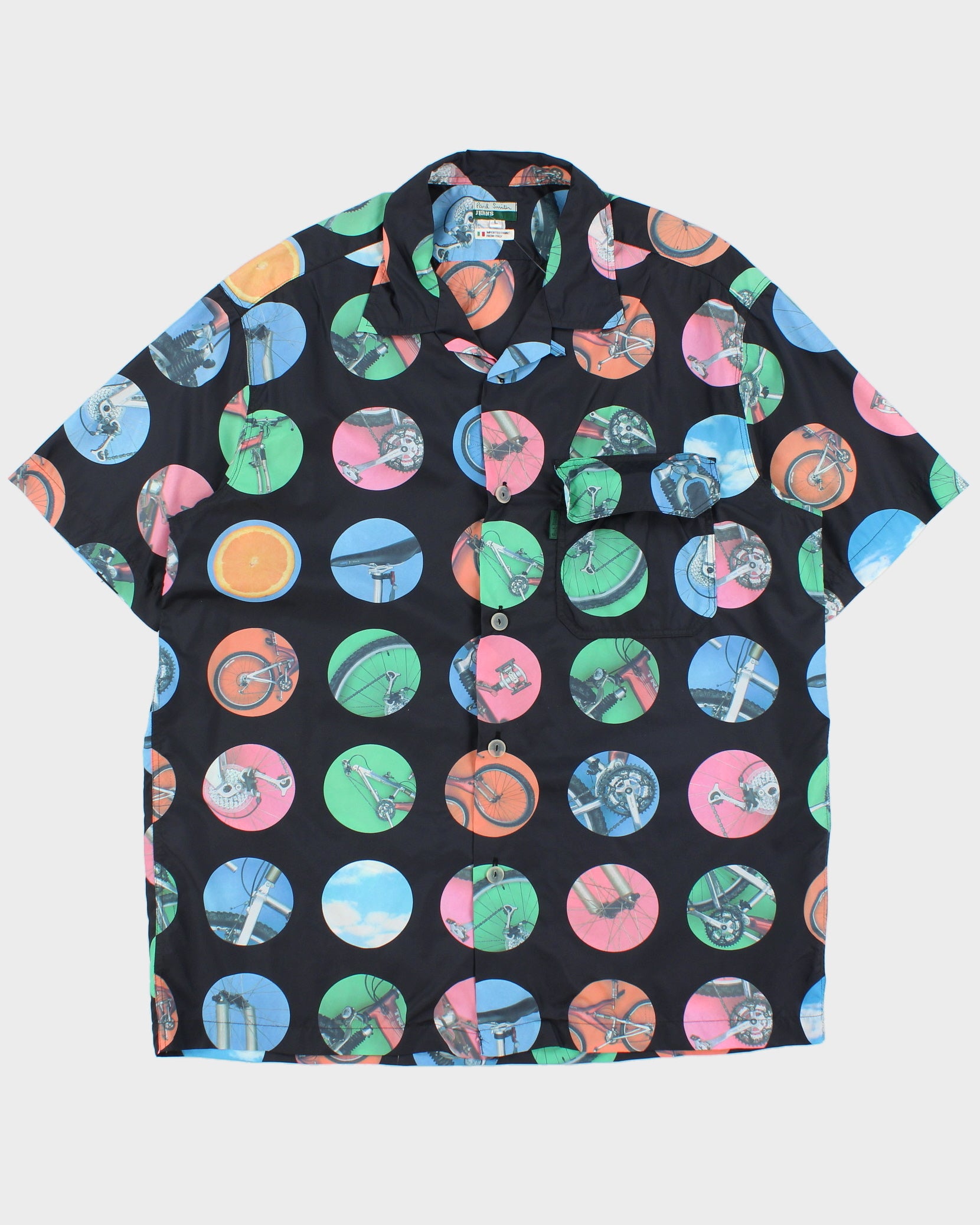 Vintage Y2K 00s Paul Smith Soft Shell Biker Dot Short Sleeve Shirt - L