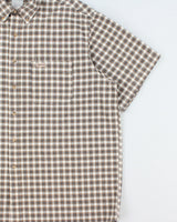 Vintage 1990s Carhartt Plaid Union Made In USA Short Sleeve Workwear Shirt - XL