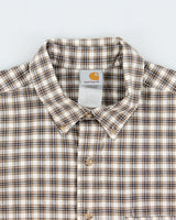Vintage 1990s Carhartt Plaid Union Made In USA Short Sleeve Workwear Shirt - XL