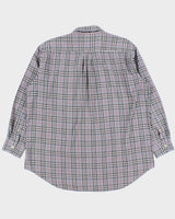 Vintage 1990s Burberry Grey Nova Check Classic Long Sleeve Shirt - L