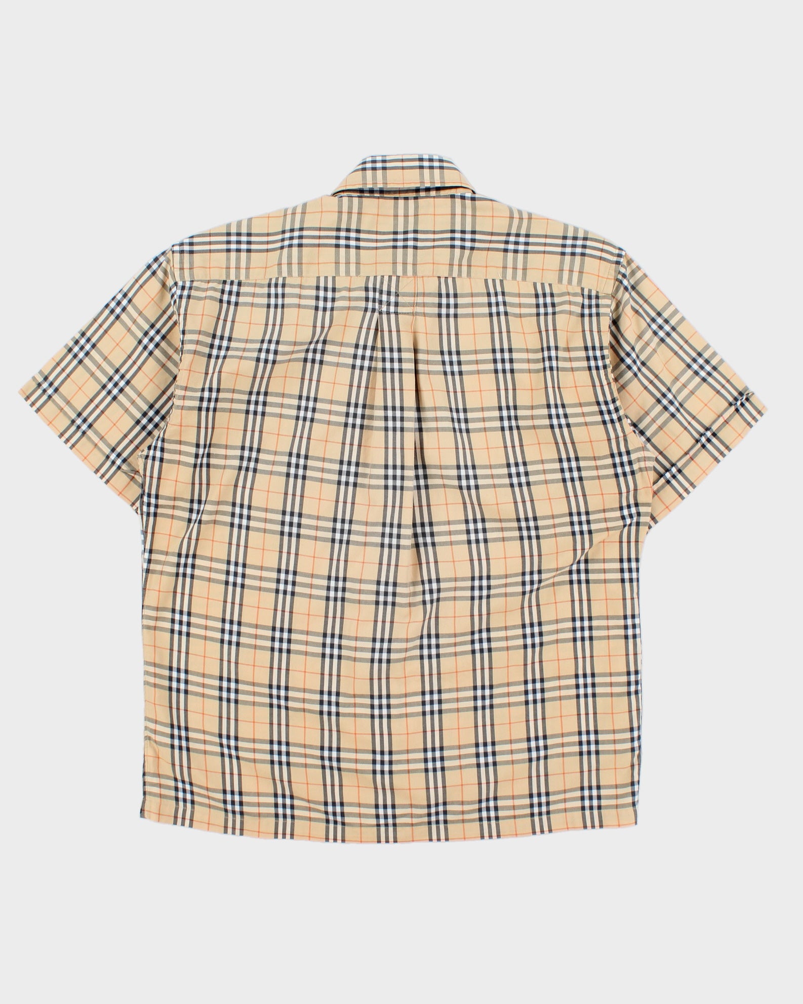 Vintage 1990s Burberry Classic Nova Check Short Sleeve Shirt - L
