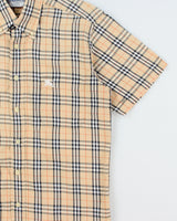 Vintage 1990s Burberry Classic Nova Check Short Sleeve Shirt - L