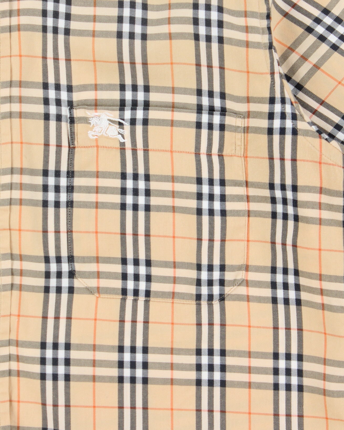 Vintage 1990s Burberry Classic Nova Check Short Sleeve Shirt - L