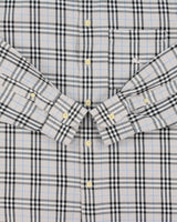 Vintage Y2K 00s Burberry Pale Grey Nova Check Classic Long Sleeve Shirt - M