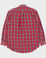 Vintage Y2K 00s Burberry Red Nova Check Classic Long Sleeve Shirt - XL