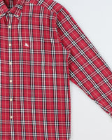 Vintage Y2K 00s Burberry Red Nova Check Classic Long Sleeve Shirt - XL