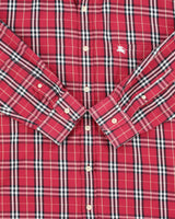Vintage Y2K 00s Burberry Red Nova Check Classic Long Sleeve Shirt - XL