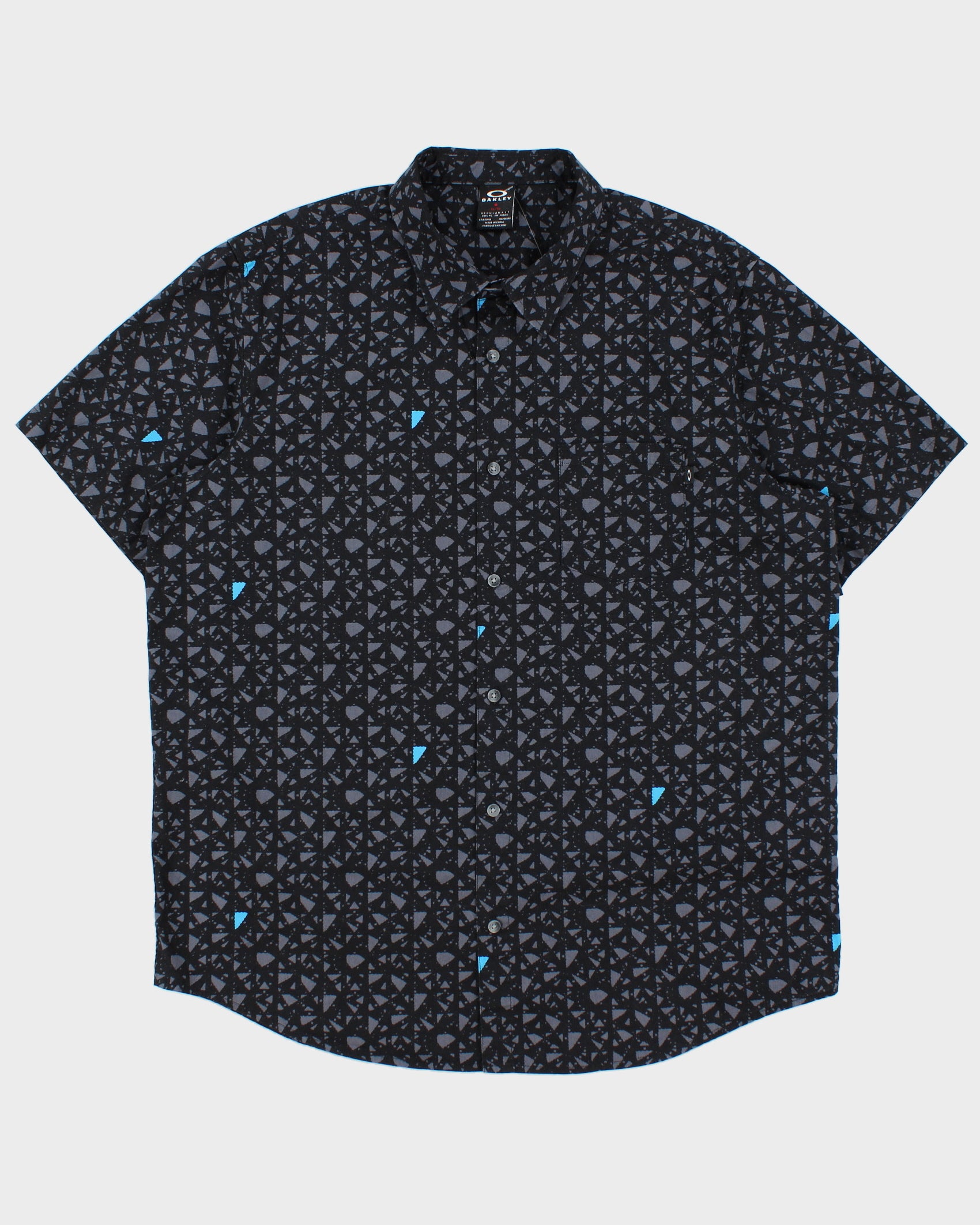 Vintage Oakley Patterned Regular Fit Short Sleeve Shirt - XL