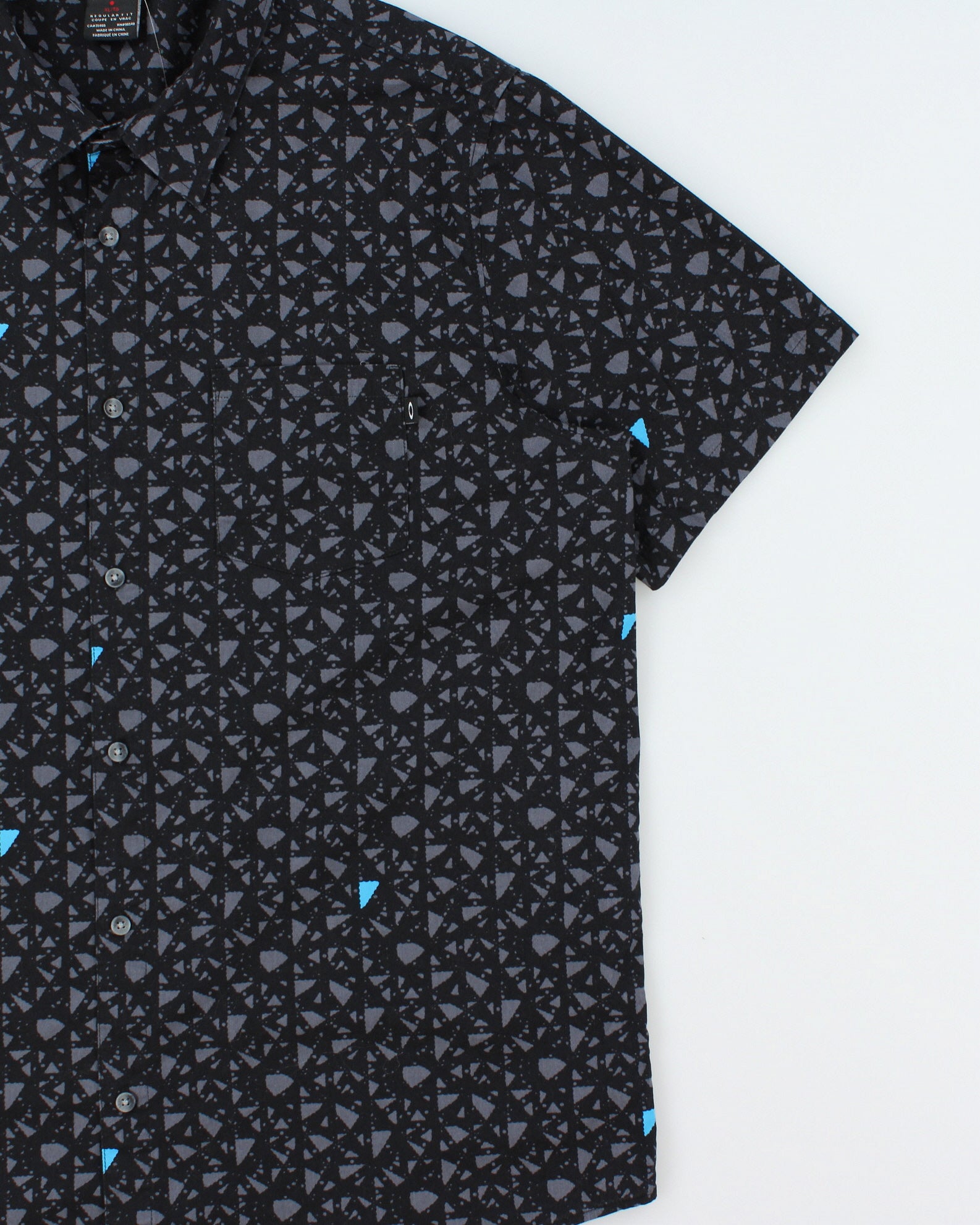 Vintage Oakley Patterned Regular Fit Short Sleeve Shirt - XL