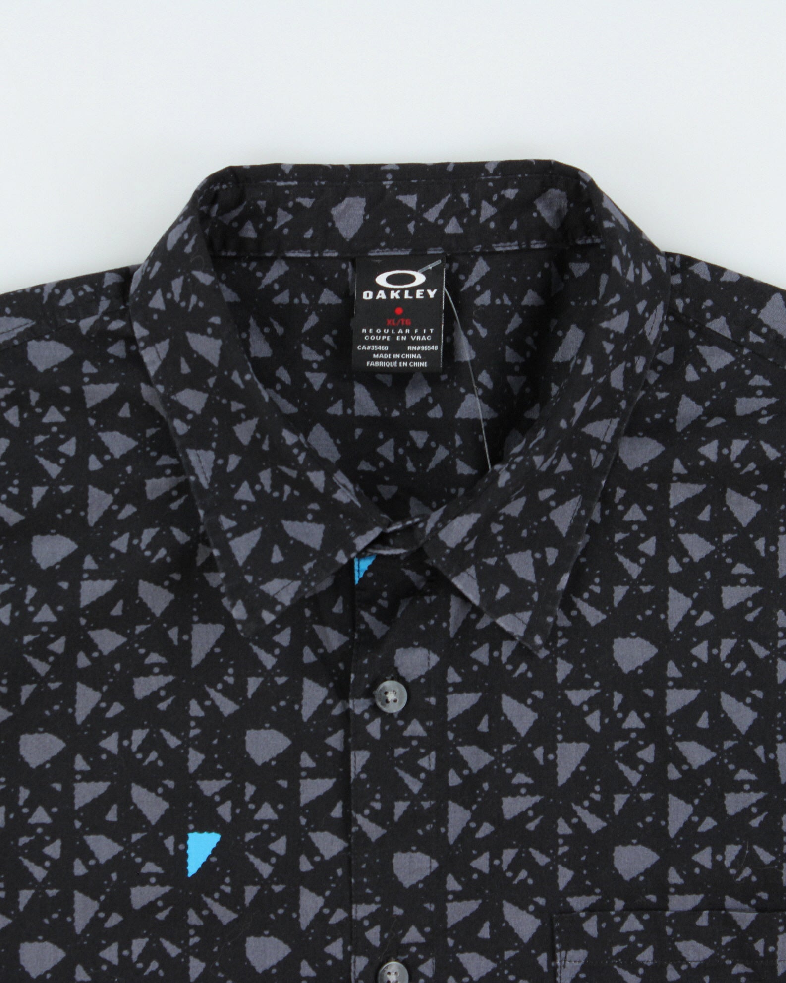 Vintage Oakley Patterned Regular Fit Short Sleeve Shirt - XL