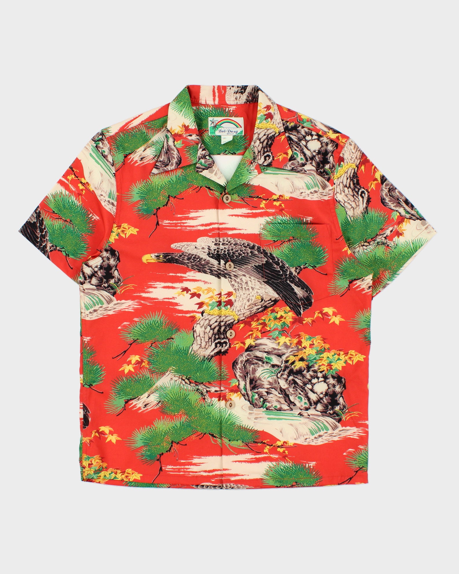 Vintage Bob Dong 70s Retro Eagle Islands Hawaiian Shirt - L