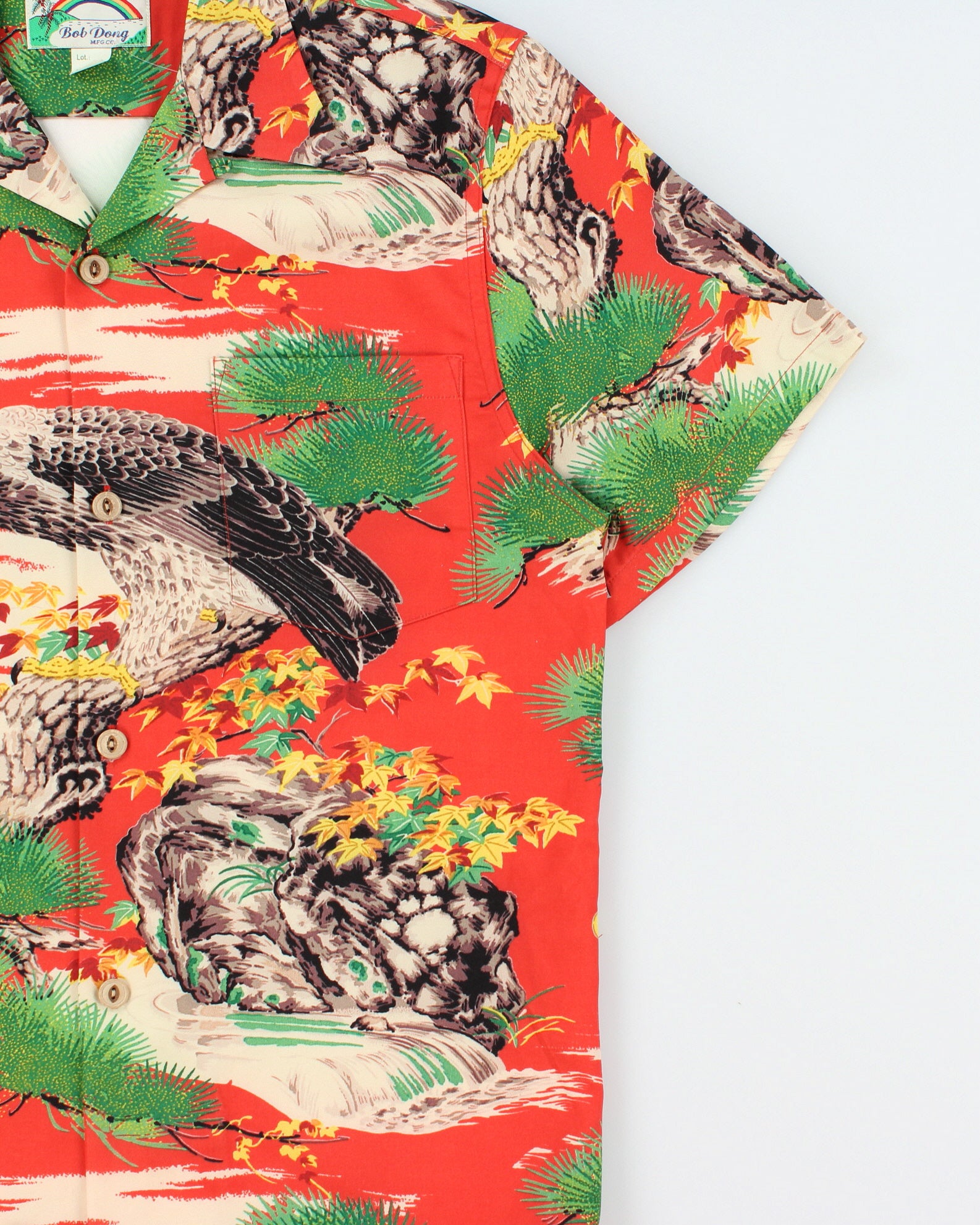 Vintage Bob Dong 70s Retro Eagle Islands Hawaiian Shirt - L