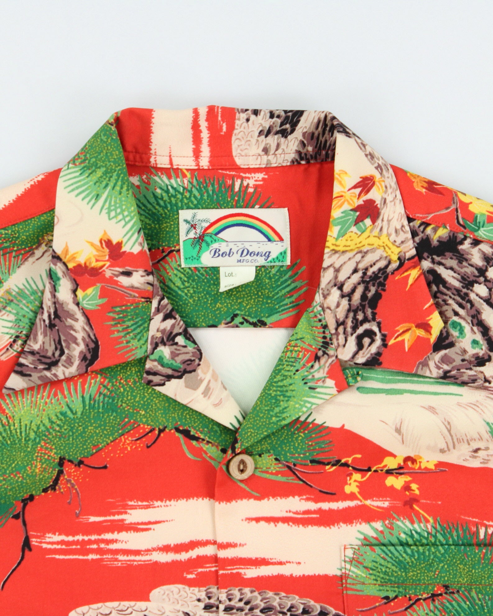 Vintage Bob Dong 70s Retro Eagle Islands Hawaiian Shirt - L