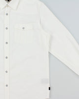 Vintage DH3 White Pearl Snap Button Modern Fit Long Sleeve Western Shirt - L
