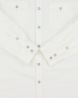 Vintage DH3 White Pearl Snap Button Modern Fit Long Sleeve Western Shirt - L