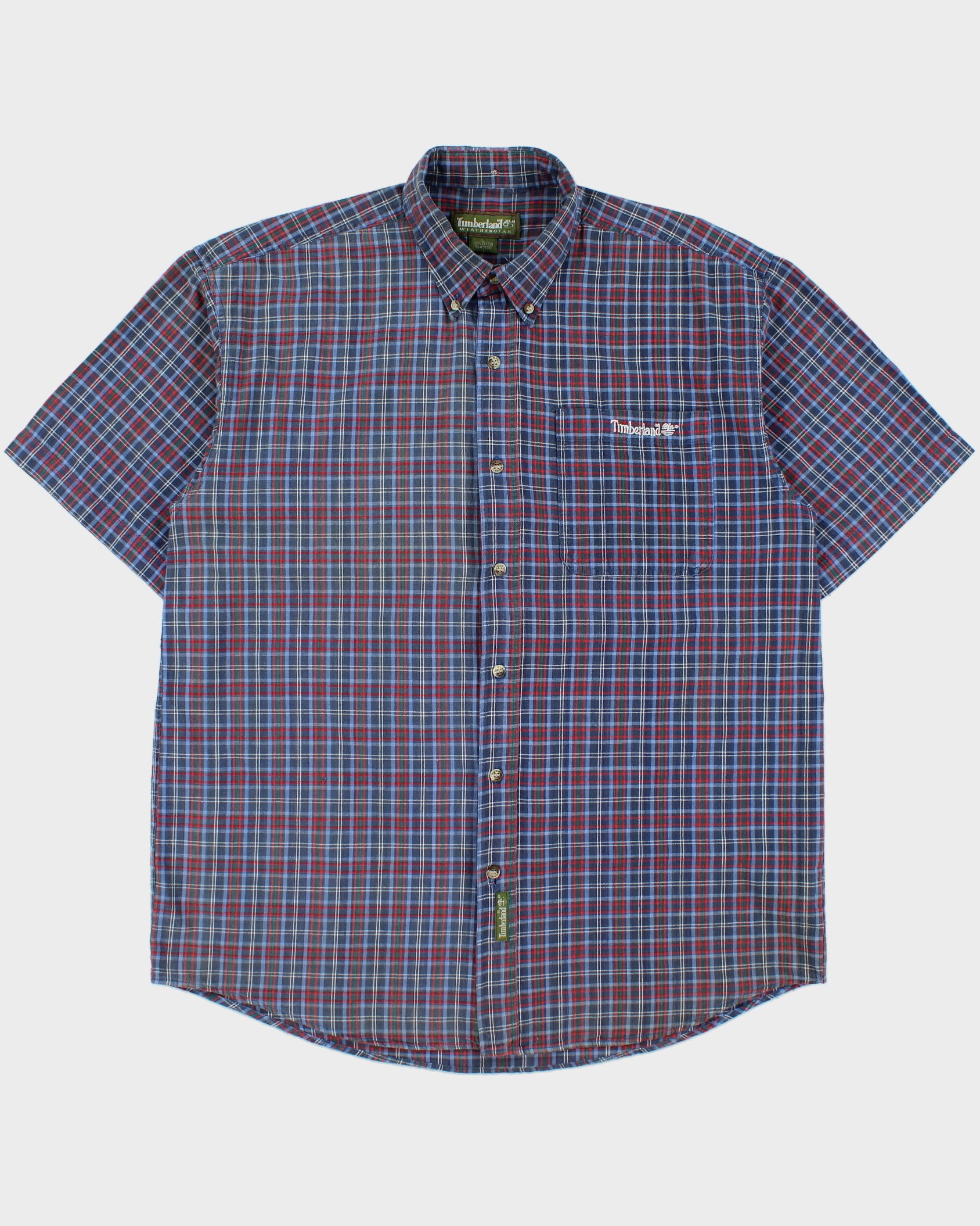 Vintage 1990s Timberland Weathergear Short Sleeve Check Shirt - L