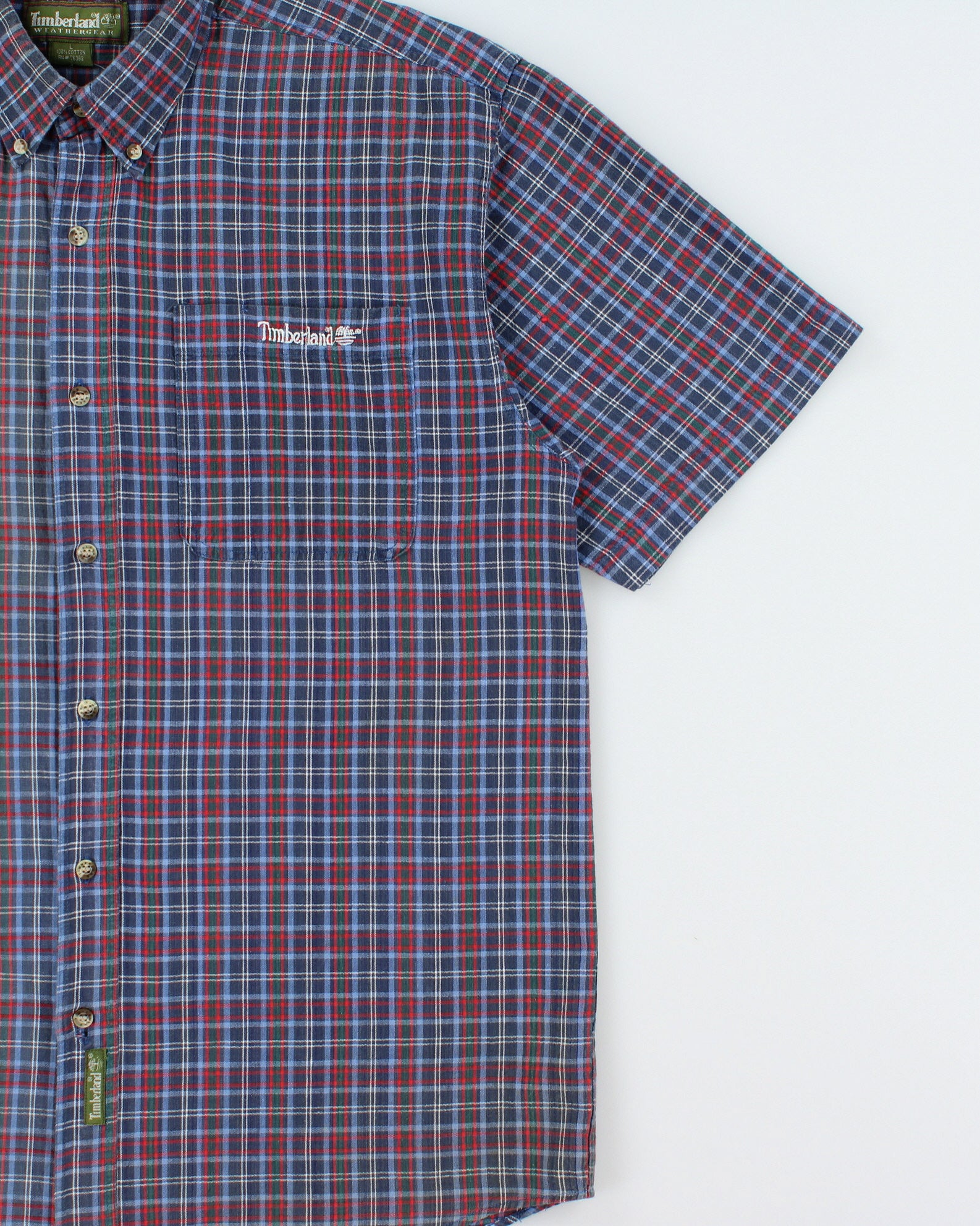 Vintage 1990s Timberland Weathergear Short Sleeve Check Shirt - L
