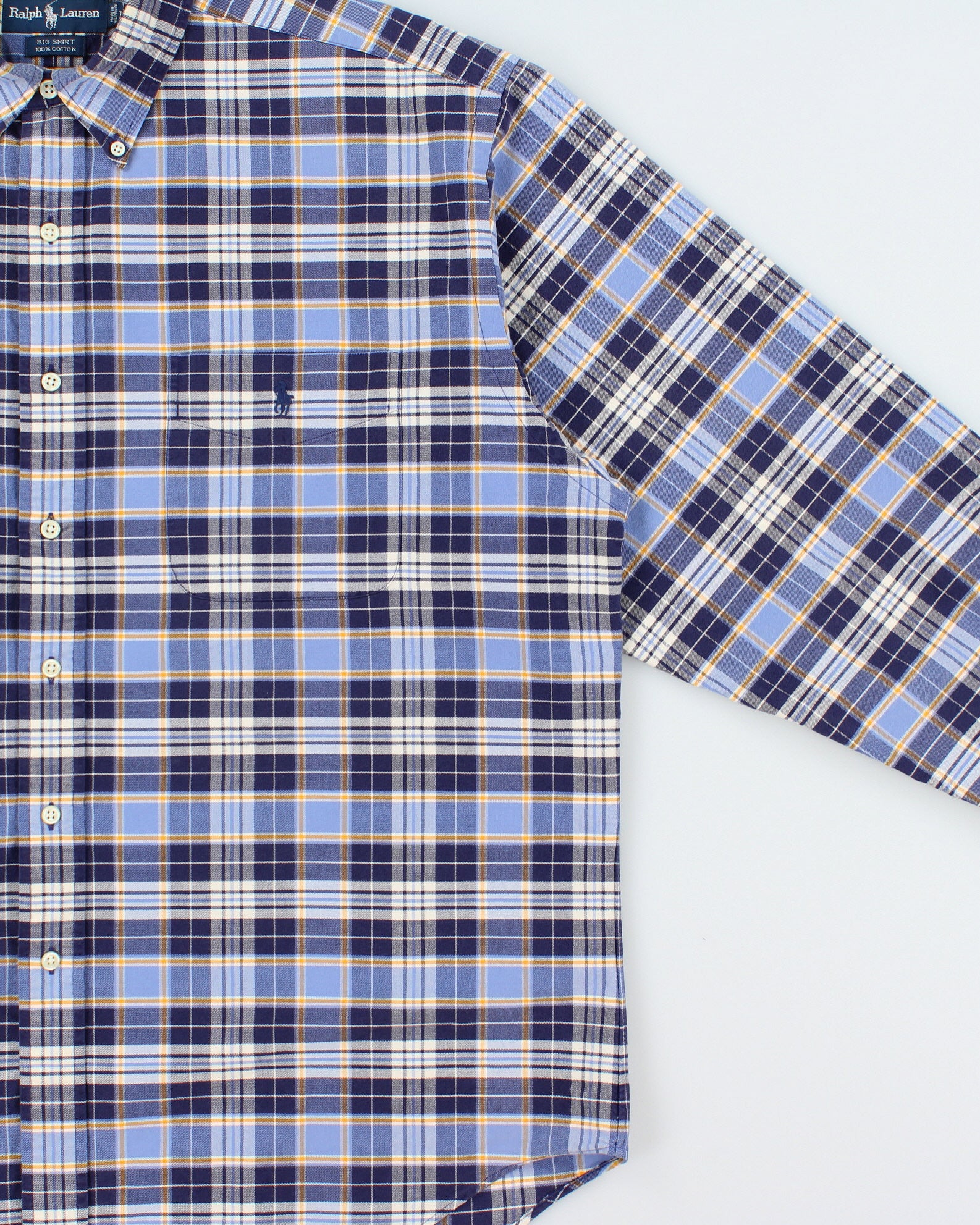 Vintage 1990s Ralph Lauren 'Big Shirt' Long Sleeve Check Shirt - L