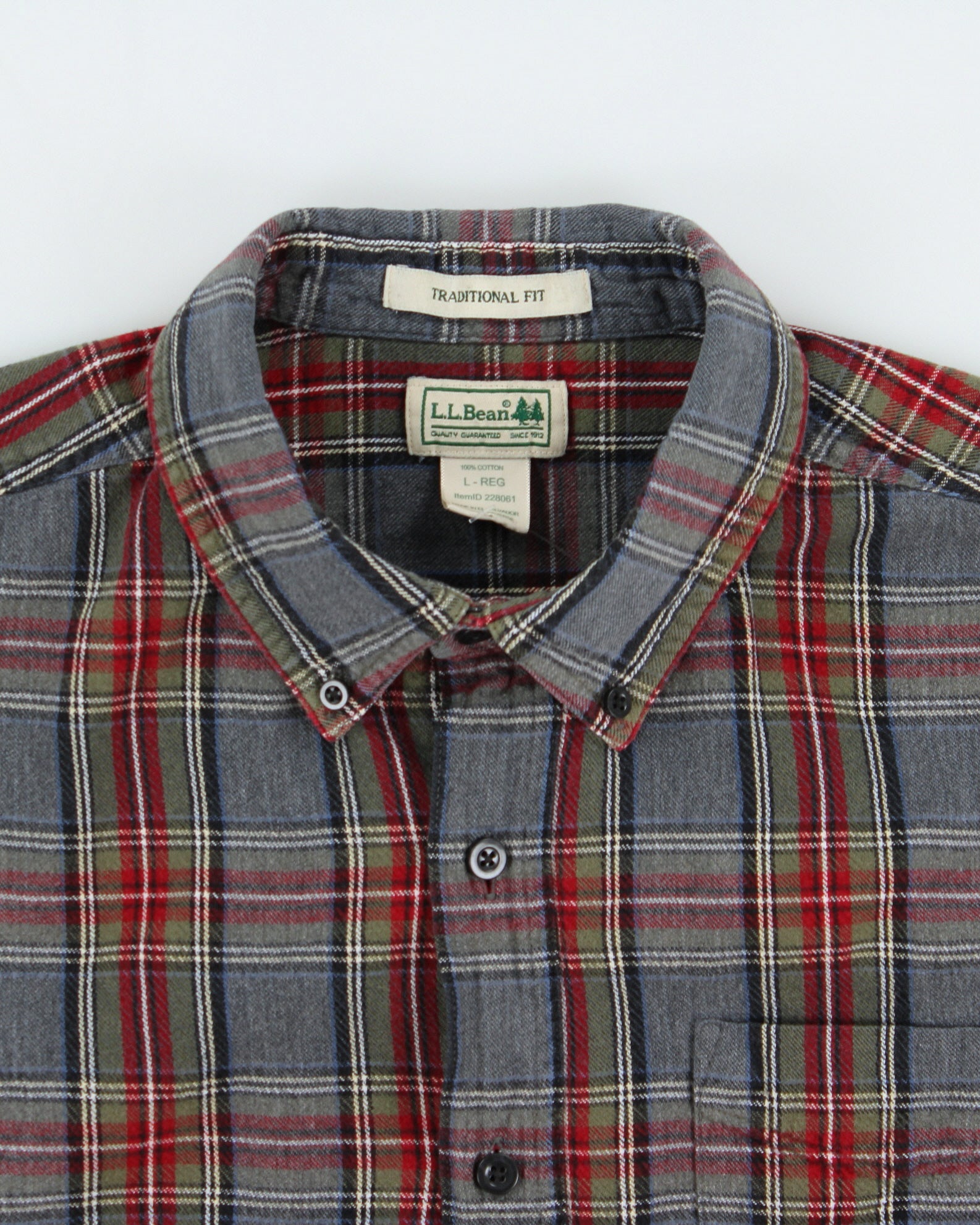 Vintage L.L. Bean 'Traditional Fit' Flannel Shirt - L
