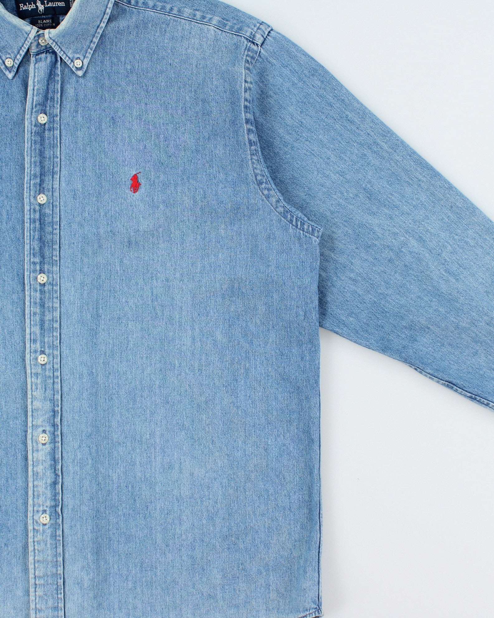 Vintage 1990s Ralph Lauren 'Blaire' Oversized Denim Shirt - M