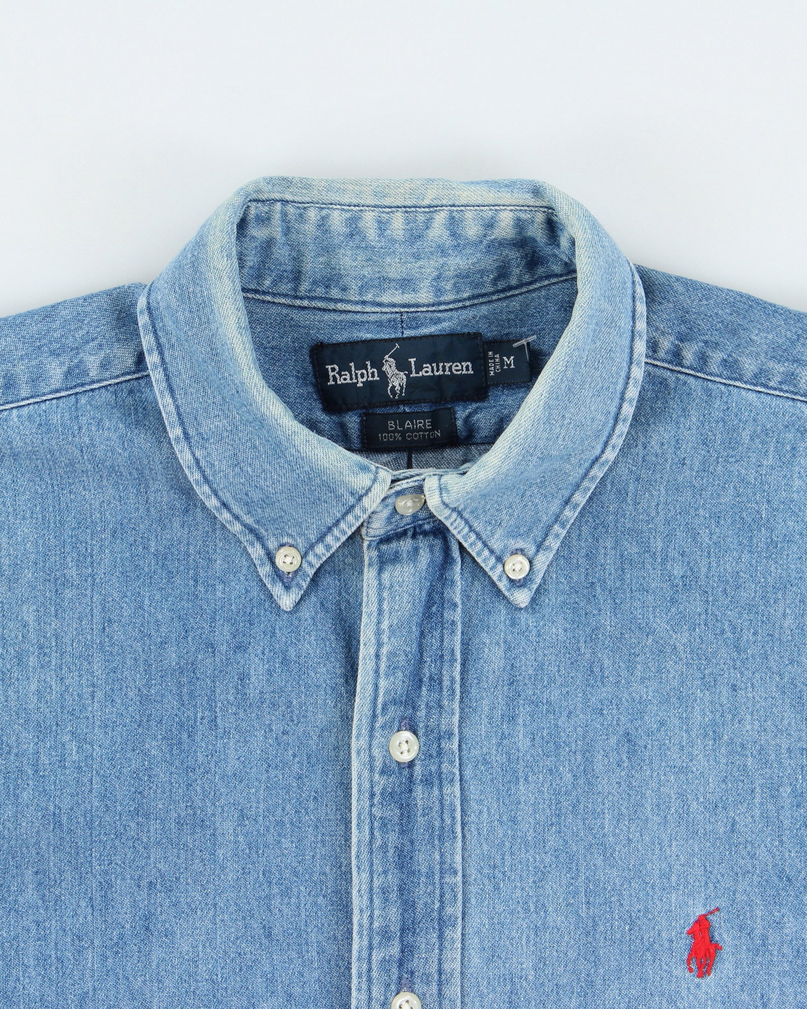 Vintage 1990s Ralph Lauren 'Blaire' Oversized Denim Shirt - M