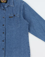 Vintage 1990s Harley Davidson Denim Long Sleeve Shirt - L